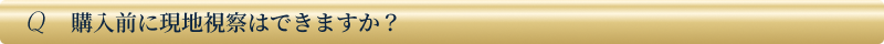 購入前に現地視察はできますか？